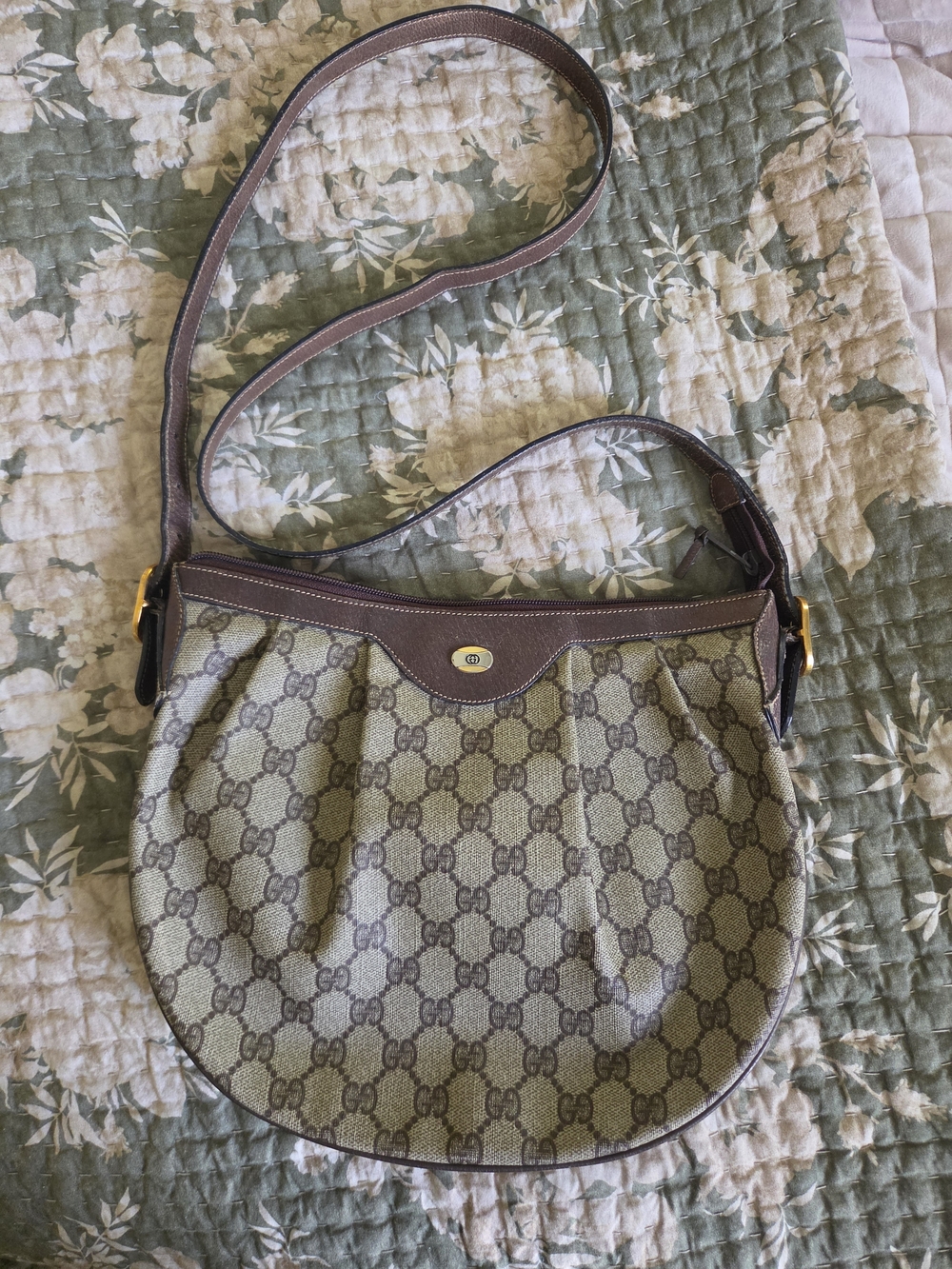 Gucci GG Canvas Crossbody in Brown and Tan